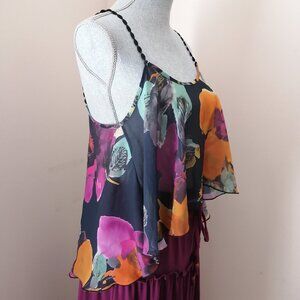 For Love and Lemons Sheer Floral Hi-Lo Top